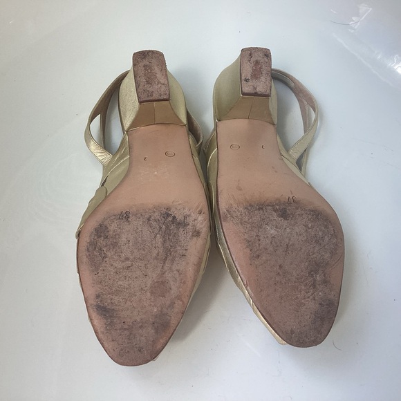 MAUD FRIZON Metallic Gold Slingback Heels - Picture 8 of 9